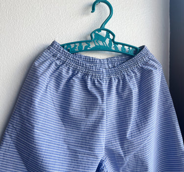 Cotton Pants, Blue Double White Stripes