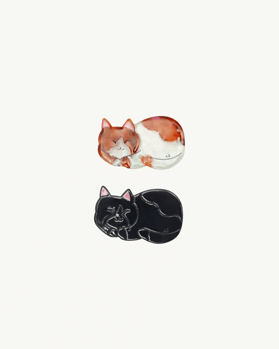 Sleeping Cats Hair Clips