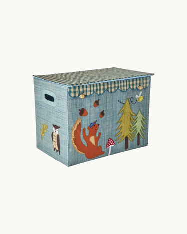 Large Flat Lid Raffia Basket Forest