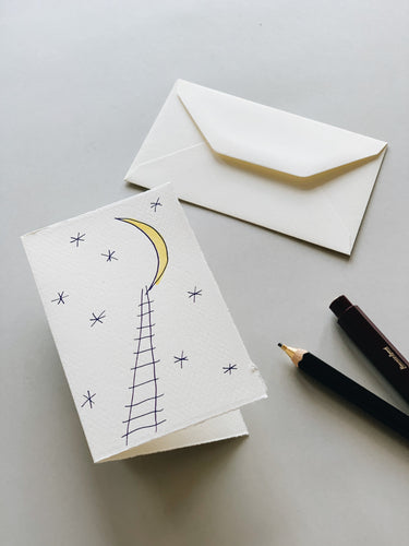 Hand-Painted Card Envelope in Moon Starts from Scribble & Daub