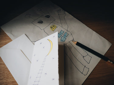 Hand-Painted Card Envelope in Moon Starts from Scribble & Daub
